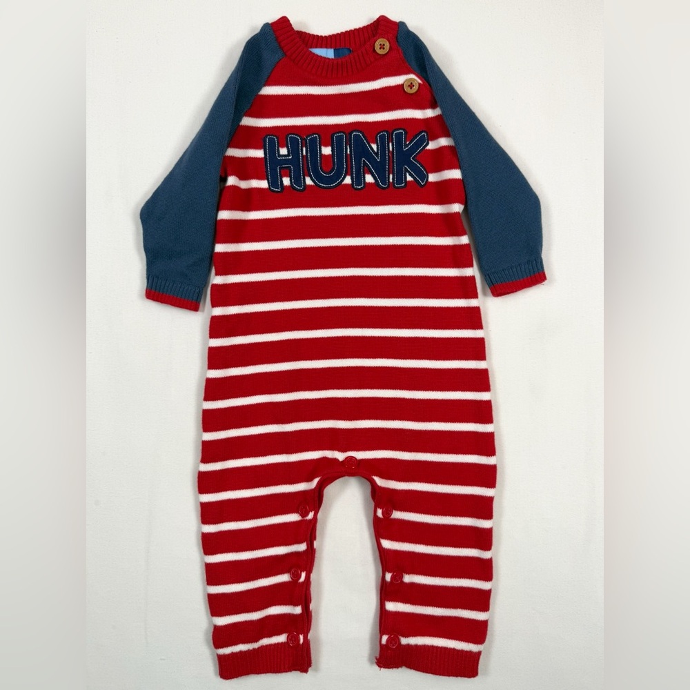 GOOD LAD Baby Boys’ “Hunk” 100% Cotton Knit‎ Striped Sweater Playsuit Size 6M